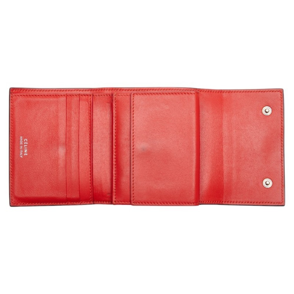 Celine Compact Wallet Multifunction Red Folded Be… - image 4